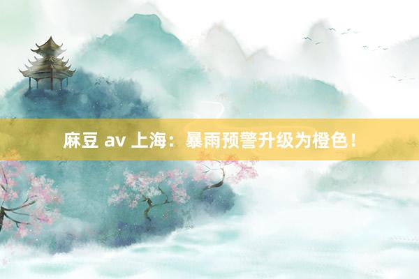 麻豆 av 上海：暴雨预警升级为橙色！