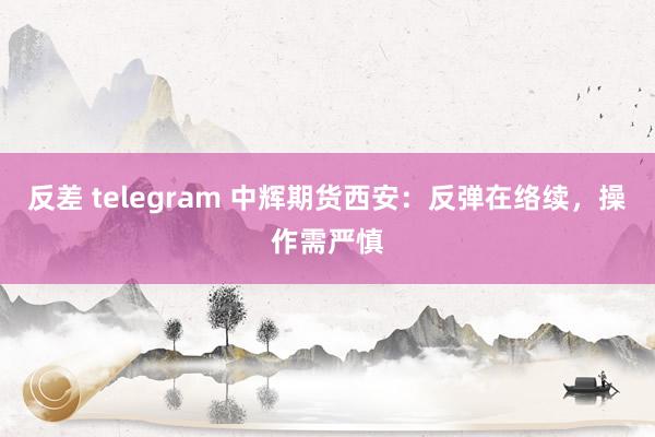 反差 telegram 中辉期货西安：反弹在络续，操作需严慎