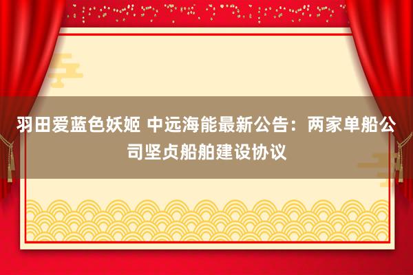 羽田爱蓝色妖姬 中远海能最新公告：两家单船公司坚贞船舶建设协议