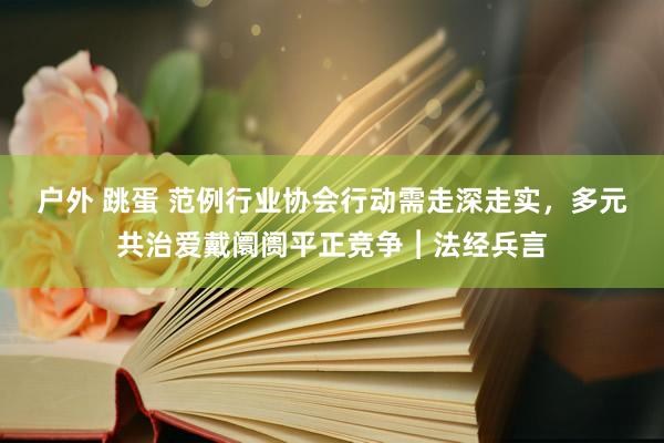 户外 跳蛋 范例行业协会行动需走深走实，多元共治爱戴阛阓平正竞争︱法经兵言