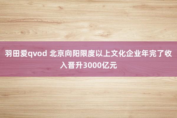 羽田爱qvod 北京向阳限度以上文化企业年完了收入晋升3000亿元