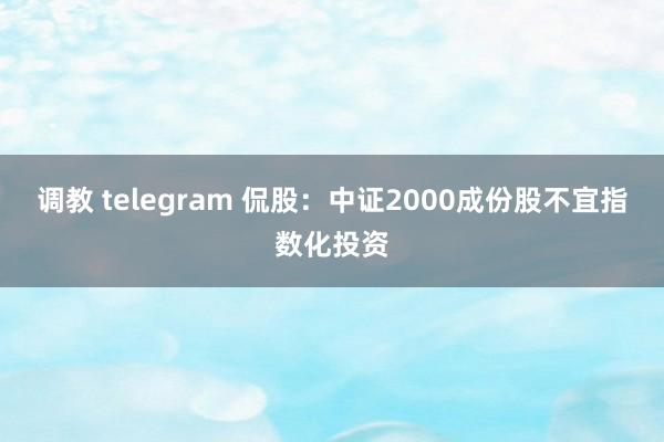 调教 telegram 侃股：中证2000成份股不宜指数化投资