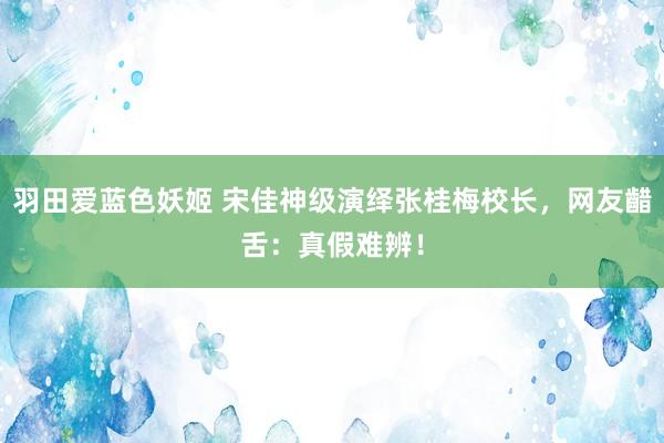 羽田爱蓝色妖姬 宋佳神级演绎张桂梅校长，网友齰舌：真假难辨！