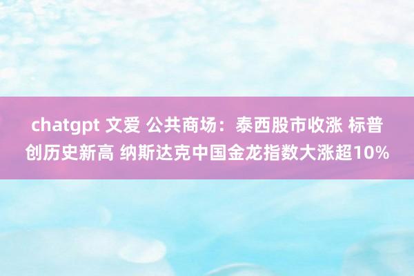 chatgpt 文爱 公共商场：泰西股市收涨 标普创历史新高 纳斯达克中国金龙指数大涨超10%