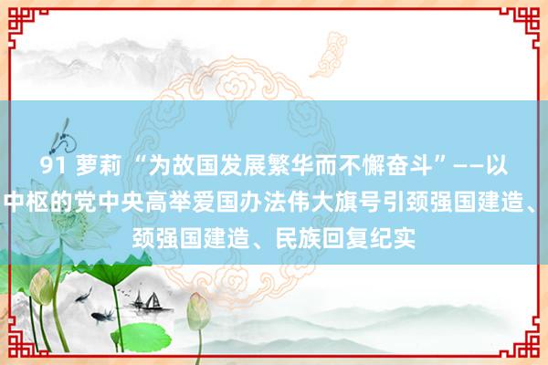 91 萝莉 “为故国发展繁华而不懈奋斗”——以习近平同道为中枢的党中央高举爱国办法伟大旗号引颈强国建造、民族回复纪实