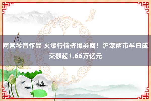 雨宫琴音作品 火爆行情挤爆券商！沪深两市半日成交额超1.66万亿元