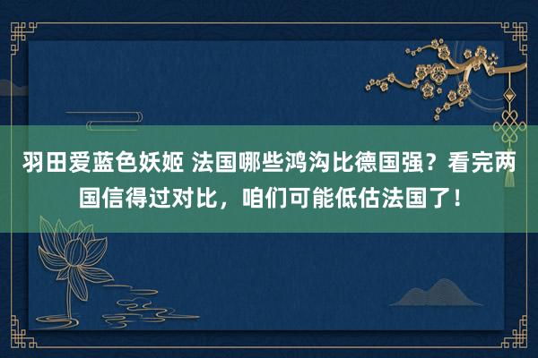 羽田爱蓝色妖姬 法国哪些鸿沟比德国强？看完两国信得过对比，咱们可能低估法国了！