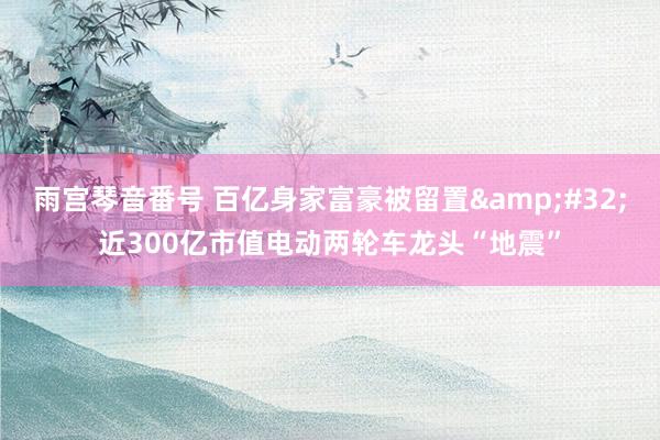 雨宫琴音番号 百亿身家富豪被留置&#32;近300亿市值电动两轮车龙头“地震”