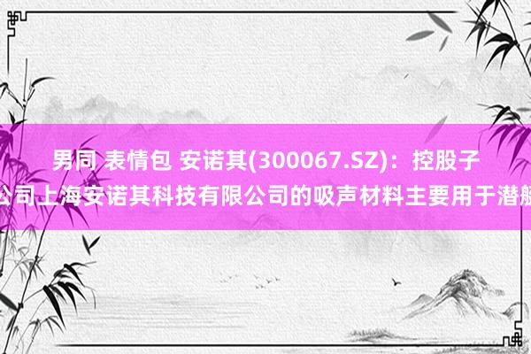 男同 表情包 安诺其(300067.SZ)：控股子公司上海安诺其科技有限公司的吸声材料主要用于潜艇