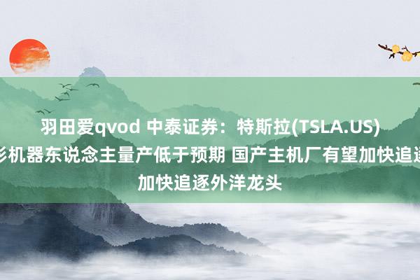 羽田爱qvod 中泰证券：特斯拉(TSLA.US)东说念主形机器东说念主量产低于预期 国产主机厂有望加快追逐外洋龙头