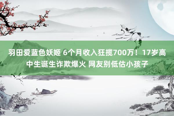 羽田爱蓝色妖姬 6个月收入狂揽700万！17岁高中生诞生诈欺爆火 网友别低估小孩子