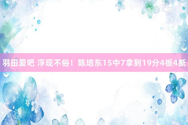 羽田爱吧 浮现不俗！陈培东15中7拿到19分4板4断