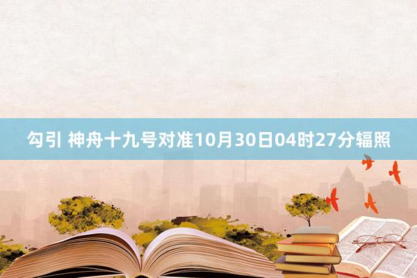 勾引 神舟十九号对准10月30日04时27分辐照