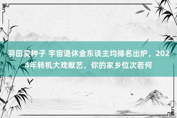 羽田爱种子 宇宙退休金东谈主均排名出炉，2024年转机大戏献艺，你的家乡位次若何