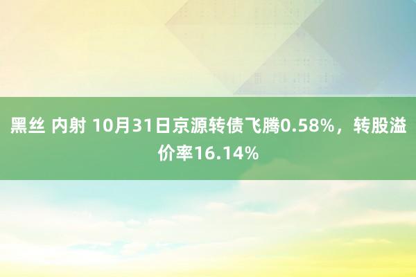 黑丝 内射 10月31日京源转债飞腾0.58%，转股溢价率16.14%