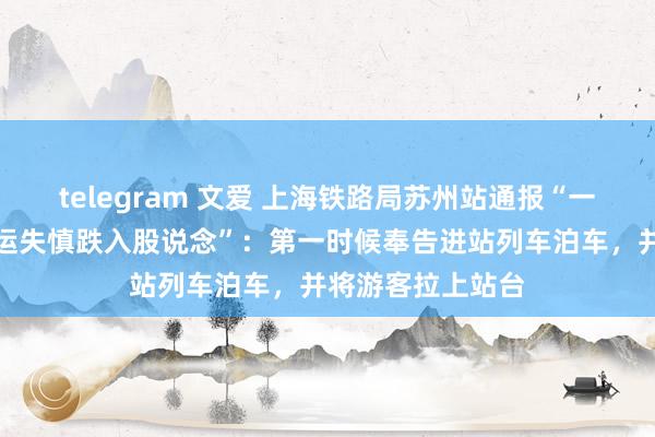 telegram 文爱 上海铁路局苏州站通报“一游客在站台行走运失慎跌入股说念”：第一时候奉告进站列车泊车，并将游客拉上站台