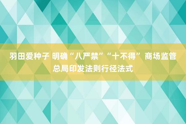 羽田爱种子 明确“八严禁”“十不得” 商场监管总局印发法则行径法式