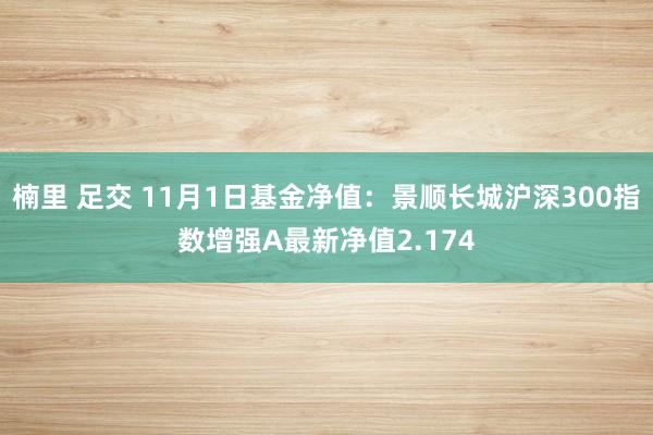 楠里 足交 11月1日基金净值：景顺长城沪深300指数增强A最新净值2.174