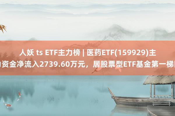 人妖 ts ETF主力榜 | 医药ETF(159929)主力资金净流入2739.60万元，居股票型ETF基金第一梯队