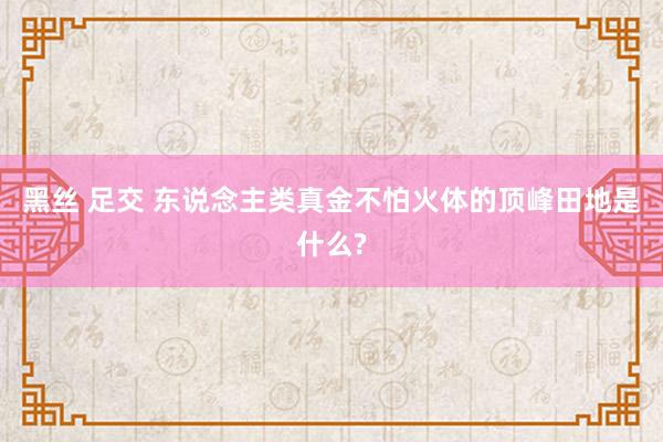 黑丝 足交 东说念主类真金不怕火体的顶峰田地是什么?